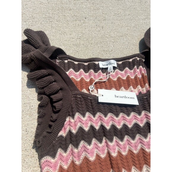 Heartloom Bennet maxi knit chevron Pink Brown Wave dress NWT Medium - Picture 1 of 11